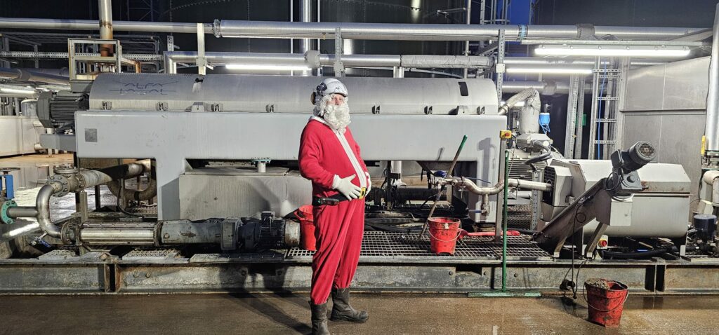 Santa at one of the anaerobic digestion plants